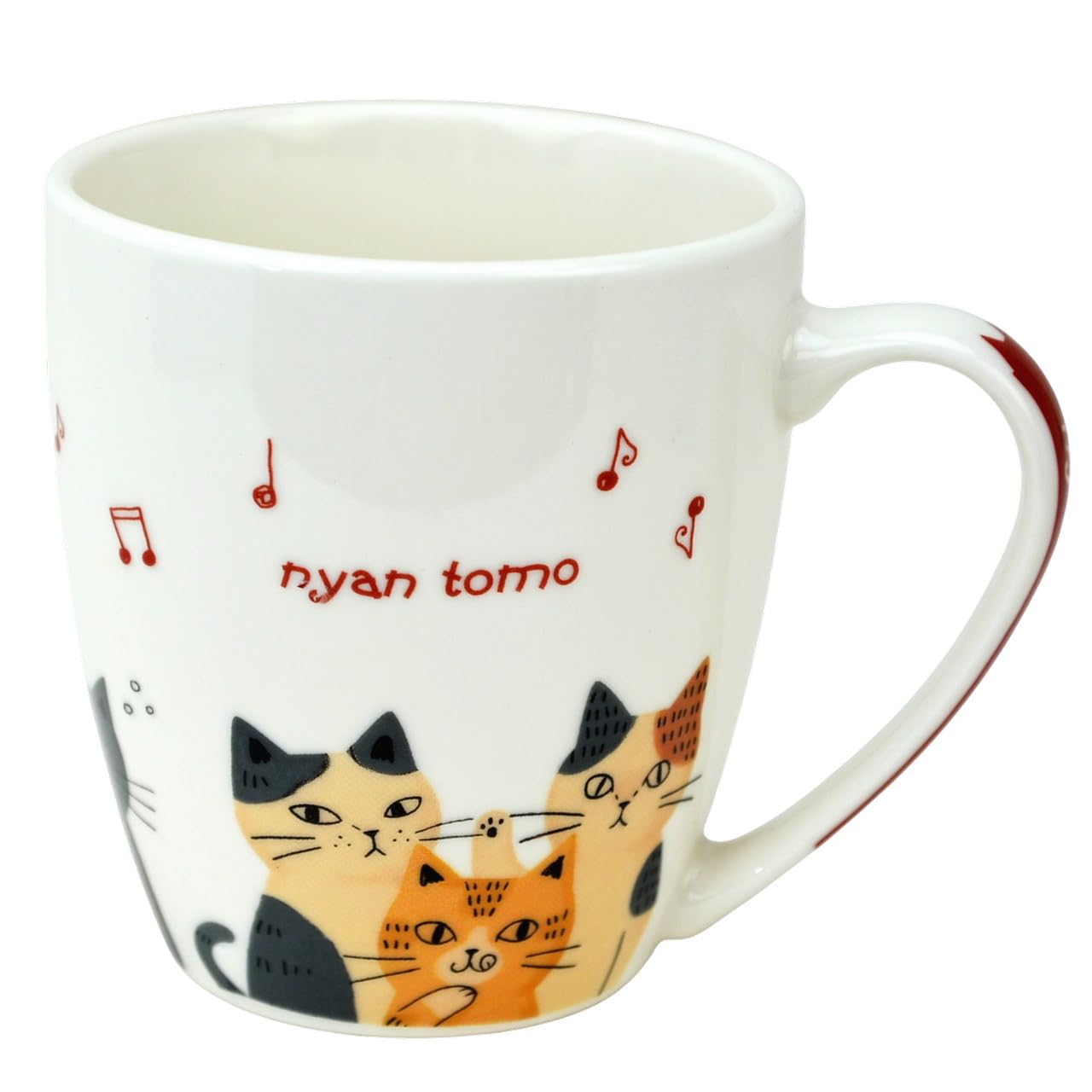 Amazon.co.jp: マグカップ にゃんともマグ 猫柄 音符 ブラック レッド